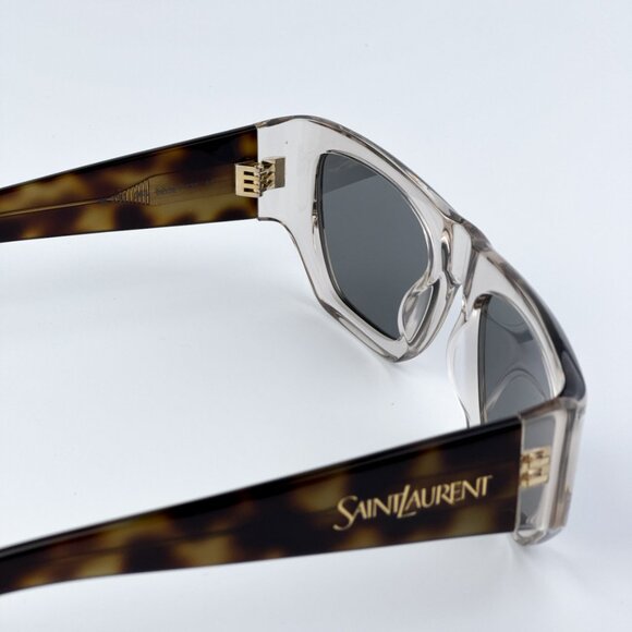 Saint Laurent SL740 003 BRAND NEW Sunglasses Beige Havana Silver Square Unisex main image 5